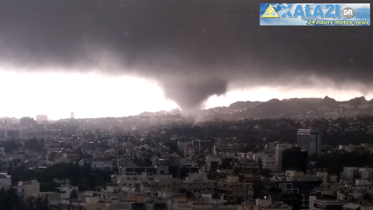 tornado in Athens Greece