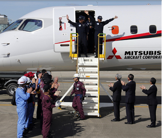mitsubishi plane japan 15 people