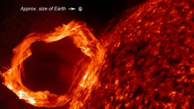 solar-flare-v-earth- from space