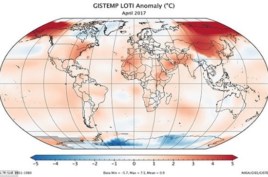 ΝASA: Ο Απρίλιος του 2017 ο δεύτερος πιο ζεστός στα μετεωρολογικά χρονικά