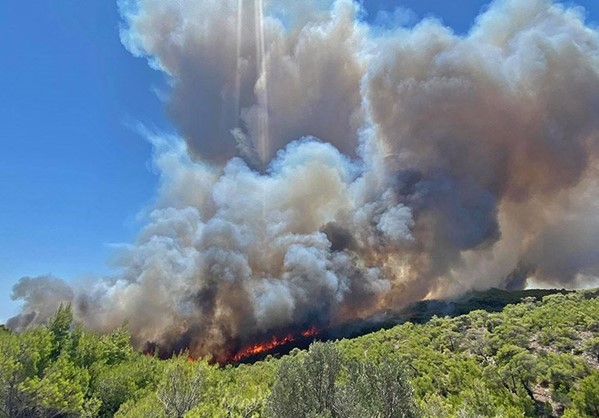 Μεγάλη φωτιά στο Λαύριο σε δασική έκταση