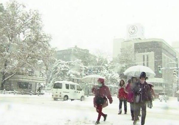 Χιονόπτωση στην Χοκάιντο της Ιαπωνίας