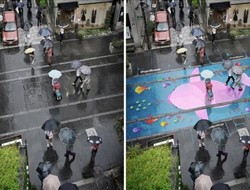 Απίστευτο: όταν βρέχει οι δρόμοι γεμίζουν χρώμα και... ζωή