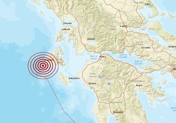 Σεισμός 4,5 Ρίχτερ δυτικά της Κεφαλονιάς